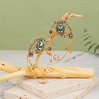 Yolmina Elf Ear Cuffs Handmade Copper Metal Deer Elven Fairy Earrings Cuff Wrap Clipon For Women Fantasy Ren Fairy Halloween