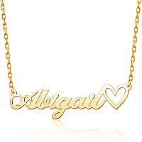 Name Necklace With Heart Pendant 18K Gold Plated Nameplate Customized Jewelry Personalized Necklace Gift For Women Girls