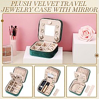 Yinkin 6 Pcs Travel Jewelry Case Portable Bridesmaid Gift Box Velvet Jewelry Box Small Travel Jewelry Organizer Mini Plush Jewel