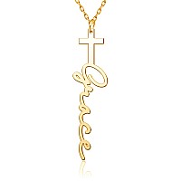 Name Necklace With Cross 18K Gold Plated Nameplate Customized Jewelry Personalized Necklace Gift For Women Girls