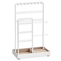 Songmics Jewelry Holder Christmas Gifts Jewelry Organizer Jewelry Display Stand With Metal Frame And Velvet Tray Necklace Ea