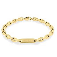 Calvin Klein Jewelry Mens Ionic Plated Thin Gold Steel Chain Bracelet Color Gold Plated Model 35000412