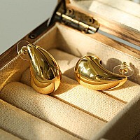 Cocamiky Bottega Earring Dupes For Women Trendysilver And Gold Tear Drop Earrings Jewelry Lightweight 14K Real Gold Hypoallerge