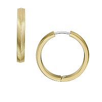 Fossil Womens Stainless Steel Harlow Linear Texture Small Hoop Earrings Color Gold Model Jf04537710