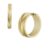 Fossil Womens Stainless Steel Harlow Linear Texture Small Hoop Earrings Color Gold Model Jf04537710