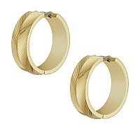 Fossil Womens Stainless Steel Harlow Linear Texture Small Hoop Earrings Color Gold Model Jf04537710