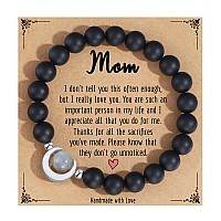 Usangers Gifts For Mom From Daughter Son Mom Birthday Gift Idea Moonstone Mom Bracelet Bead Jewelry Women Unique Best Mama Prese