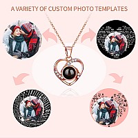 Easycosy Personalized Picture Necklace Projection Necklace With Photo Inside Custom Photo Pendant Necklace Love Memorial Gif