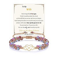 Sistble Gifts For Wife Wife Birthday Gift Ideas Infinity Heart Bracelet I Love You Gifts For Her Jasper Beaded Bracelets For Wo