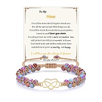 Sistble Gifts For Mom Mom Birthday Gifts Infinity Heart Bracelet Mom Bracelet From Daughter Son Dainty Jasper Beaded Jewelry Th