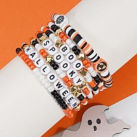 Twinfree Halloween Beaded Bracelets For Women Boo Spooky Stackable Stretchy Bracelets