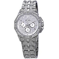 Bulova Octava Crystal Accents Silver Multifunction Dial Quartz 96C134 Mens Watch