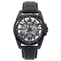 Bulova Classic Sutton Leather Strap Silver Skeleton Dial Automatic 98A304 100M Mens Watch