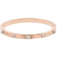 Swarovski Tactic Rose Gold Tone Bangle With White Crystal 5098368 For Women