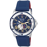 Bulova Marine Star Open Heart Blue Dial Automatic Divers 98A282 200M Mens Watch