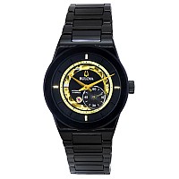 Bulova Modern Millennia Semi Skeleton Black Dial Automatic 98A291 Mens Watch