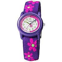 Timex Girls Time Machines Analog Quartz Elastic Fabric Strap, Purple, 16 Casual Watch (Model: T890229J)