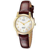 Timex Women's T21693 Essex Avenue Burgundy Croco Pattern Leather Strap Watch