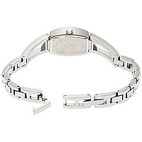 Armitron Women's 75/3531MPSV Genuine Crystal Accented Silver-Tone Bangle Watch