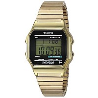 Timex Men'S T78677 Classic Digital Gold-Tone Stainless Steel Expansion Band Watch