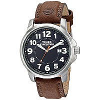 Timex Men's T44921 Expedition Metal Field Brown Leather Strap Watch