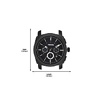 Fossil Mens Machine Quartz Stainless Steel And Silicone Chronograph Watch Color Black Model Fs4487