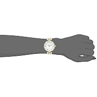 Anne Klein Womens 109168Wtwt Goldtone And White Leather Strap Watch