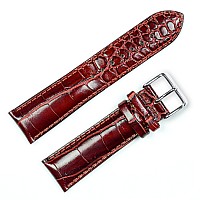 Crocodile Grain Watch Band Chrono Havana 17Mm Watch Strap