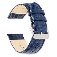 deBeer Teju Lizard Grain Watch Strap - Navy 19mm Watch Band