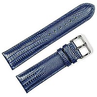 deBeer Teju Lizard Grain Watch Strap - Navy 19mm Watch Band