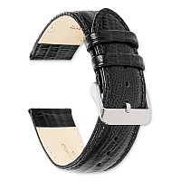 deBeer Leather Watch Strap - Teju Lizard Grain - Black 20mm Watch band