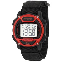 Armitron Sport Unisex 457004RED Silver-Tone and Red Accented Chronograph Digital Watch