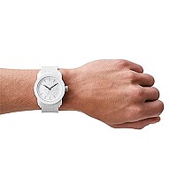 Diesel Men's 52mm Double Down Quartz Silicone Three-Hand Watch, Color: White (Model: DZ1436)