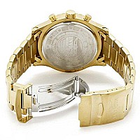 Invicta Men's 1270 Specialty Chronograph Gold Dial 18k Gold Ion-Plated Stainless Steel Watch