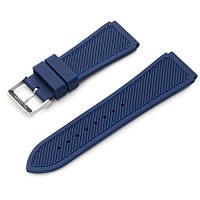 Hadley-Roma 24mm 'Men's' Silicone Watch Strap, Color:Blue (Model: MS3346RF 240)