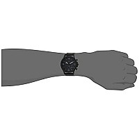 Fossil Mens Nate Quartz Stainless Steel And Leather Chronograph Watch, Color: Black (Model: Jr1354)