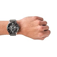 Fossil Mens Nate Quartz Stainless Steel Chronograph Watch, Color: Smoke (Model: JR1437)