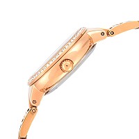 Fossil Womens Virginia Quartz Stainless Steel Threehand Watch Color Rose Gold Glitz Model Es3284