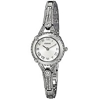 Guess Petite Silver-Tone Crystal Bracelet Watch With Self-Adjustable Links. Color: Silver-Tone (Model: U0135L1)