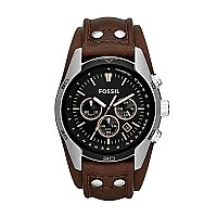 Fossil Mens Coachman Quartz Stainless Steel And Leather Chronograph Watch, Color: Silver, Brown (Model: Ch2891)