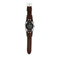 Fossil Mens Coachman Quartz Stainless Steel And Leather Chronograph Watch, Color: Silver, Brown (Model: Ch2891)