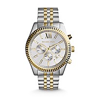 Michael Kors Men'S Lexington Stainless Steel Analog-Quartz Watch With Stainless-Steel Strap, Two Tone, 20 (Model: Mk8344)