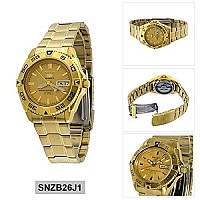 Seiko 5 Sports #Snzb26J1 Men'S Japan Gold Tone Stainless Steel 100M Automatic Dive Watc1 By Seiko Watches