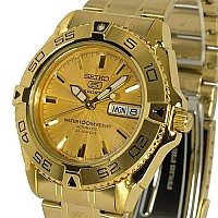 Seiko 5 Sports #Snzb26J1 Men'S Japan Gold Tone Stainless Steel 100M Automatic Dive Watc1 By Seiko Watches