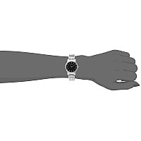 Bulova Ladies Classic Stainless Steel 2Hand Quartz Watch Black Motherofpearl Dial With Diamond Dial Style 96P148