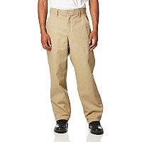 Red Kap Mens Stain Resistant Flat Front Work Pants Khaki 28W X 32L