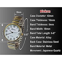 Super Large Face Easy to Read Two-Tone Stretch Band Watch