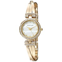 Anne Klein Womens Premium Crystal Accented Bangle Watch And Bracelet Set