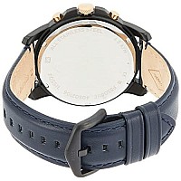 Fossil Mens Grant Quartz Stainless Steel and Leather Chronograph Watch, Color: Black, Navy (Model: FS5061)