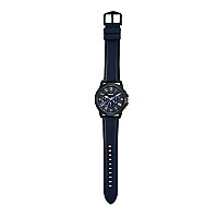 Fossil Mens Grant Quartz Stainless Steel and Leather Chronograph Watch, Color: Black, Navy (Model: FS5061)